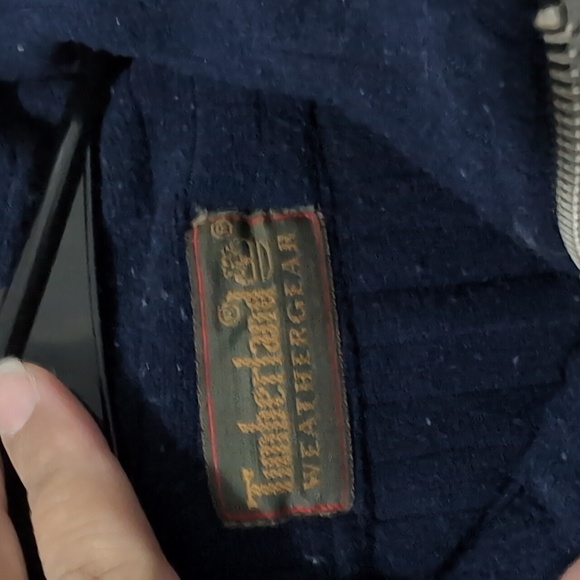 Navy Blue and Grey Timberland WeatherGear Men's 1/4 Vintage Fleece - Picture 5 of 6